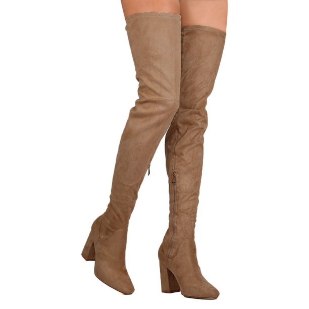 Taupe Thigh High Booties